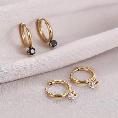 China FASHIONABLE exquisite and small shiny women's simple earrings and soft gold diamond earrings for sale