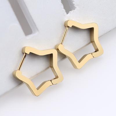 China Trendy fashion men's and women's stainless steel unisex geometric personalized earrings for sale