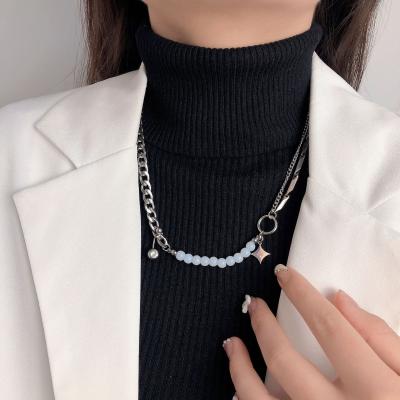 China Minority Others Stainless Steel Bead Chain Splicing Necklace Women's Lightweight Luxury Necklace Jewelry for sale