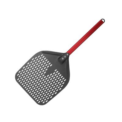 China Stored hard aluminum perforated pizza peel set goods in stock pizza oven tools 14 inch pizza folding shovel for sale