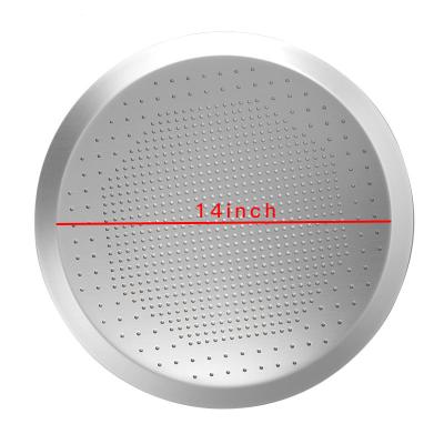 China Stocked Non Stick Aluminum Pizza Pan 14inch Pizza Pan With Holes Pizza Pans Round for sale