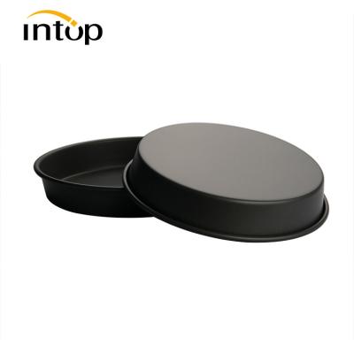 China 12 Inch Pizza Pan Bakeware Carbon Steel Non-Stick Stocked Deep Dish Pizza Round Deep Dish Pizza Pan Tray for sale