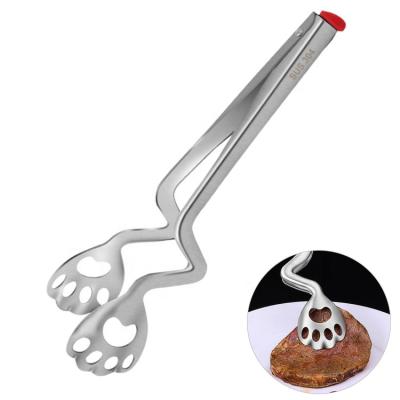 China Latest Design Viable JinHaiYue High Quality 304 Cat Paw 18/8 Stainless Steel Food Tong for sale