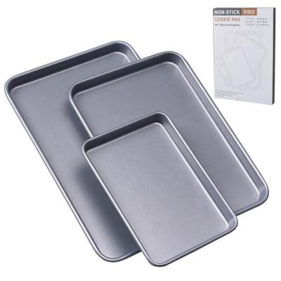 China Disposable Carbon Steel Bakeware Eco - Friendly Non - Stick Coating Cookie Bake Trays Baking Tray Pans for sale