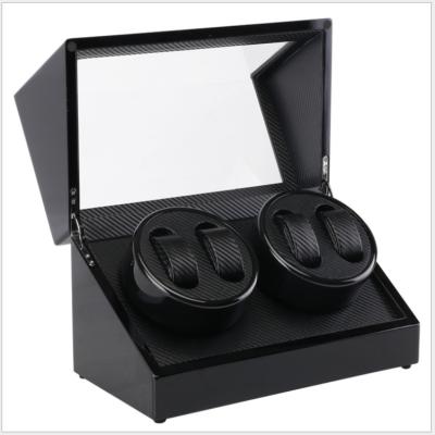 China Motor Watch Box in High Glossy Motor Lacquered Rotating Wooden Watch Winder Automatic 4 Slot Running Box for sale