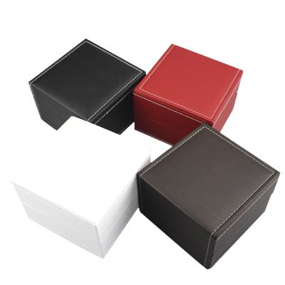 China Hot Selling Custom Watch Box OEM Logo PU Leather Watch Box Watch Display Box White Black Leather Packaging BOX for sale