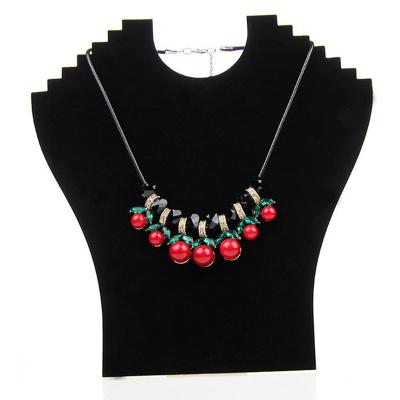 China Cheap Simple Black Velvet Cardboard Necklace Pendant Necklace Display Shop Jewelry Display Stand Shelve for sale