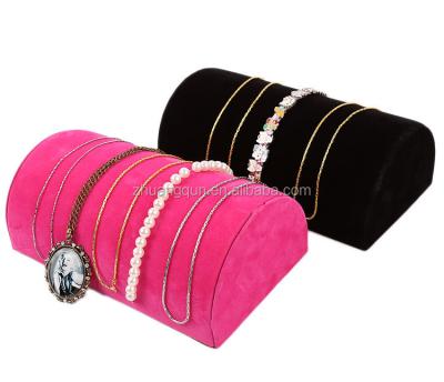 China To Show Bracelet Ornament Shop Cylinder Suede Half Bangle Jewelry Pillow for sale