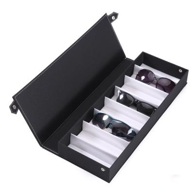 China Custom Soft Foldable Glasses Display Case 8 Slot Cloth Eyewear Storage Glasses Sunglasses Showcase Glass Box for sale