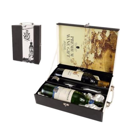 China Custom Product Handmade Single Main Attractive Unique Style Pinewood Leather Empty Wine Box for sale