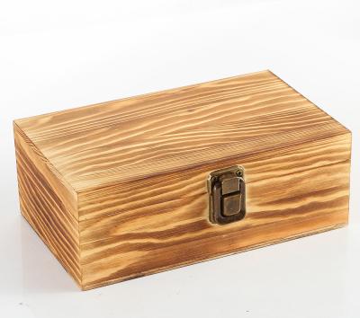 China To Storage U Disk Or Other Retro U To Things Lockable Stain Rustic Finish Gift Custom Wholesale Similar Garment Tools Wooden Empty Box for sale