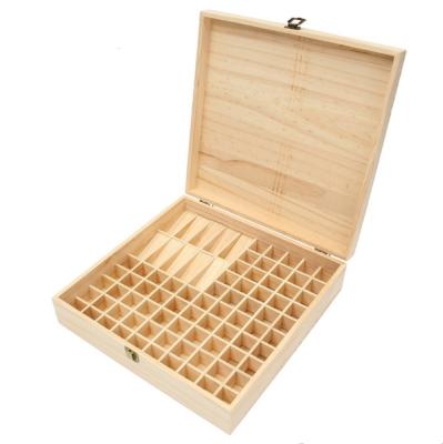 China China Handmade Natural Color And Stained Pine Wood Custom Memory Large Essential Oil Storage Box for sale