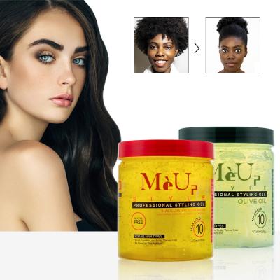 China Organic Private Label Olive Oil Strong Hold Other Natural Alcohol Free Long Lasting Hair Styling Products Edge Control Styling Hair Gel for sale