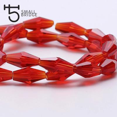 China Fashionable Long Bicone Glass Beads For Jewelry Making Diy Accessories Loose Crystal Faceted Beads Red for sale