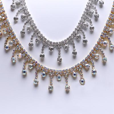 China Wholesale Shinning Garment Accessories Custom Crystal Decorative For Jewelry Dress DIY Rhinestone Trim for sale