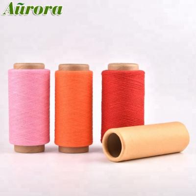 China Recycled Color Polyester Orange Dope Custom Dyed Yarn 16S Recycled Weaving Yarn For Hammocks for sale