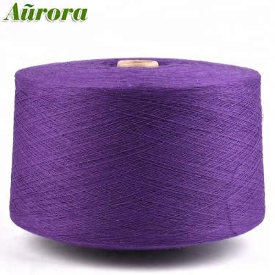 China Fine Appearance Recycled Open End Purple Twist Broom Blended Yarn Ne 2S Recycled Cotton Polyester Knitting Yarn for sale