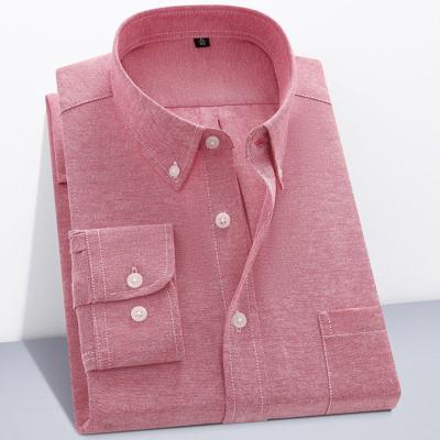 China Anti-pilling high quality solid color shirts for men custom made shirts plus size mens shirts for sale