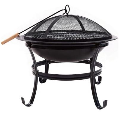 China Easily Assembled 21.5 Inch Charcoal Fire Pit With BBQ Grill For Camping for sale