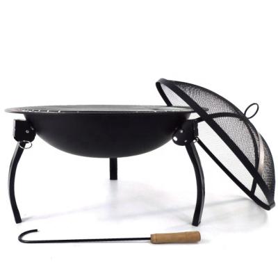 China Foldable Fire Stocked Pit Outdoor Steel Fire Pits 21.5 Inch 3 Legs for sale