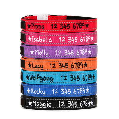 China Padded Thoughtful Custom Puppy Collar Embroidered Personalized Dog ID Collar for sale