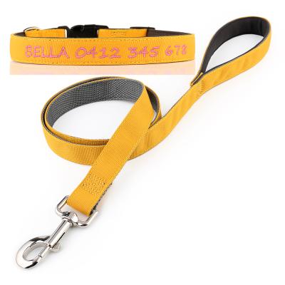 China Custom Manufacturer Wholesale Neoprene Padding Customized Dog Collar and Leash Set for Large Dogs for sale