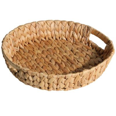 China Factory Delivery Eco-Friendly Woven Handwork Water Hyacinth Storage Baskets Oval Shape Laundry Basket for sale