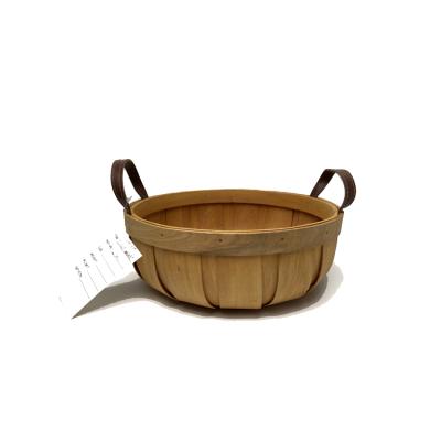 China Stocked Gift Basket Boxes Wooden Storage With Handle for sale