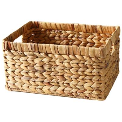 China Natural Woven Water Hyacinth Storage Laundry Basket High Quality Eco-friendly Hot Selling for sale