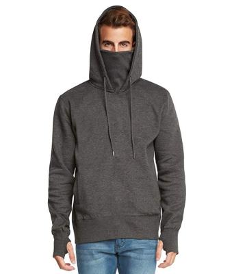 China Anti-wrinkle 2021 High Quality Customize Fashion Over Sized Sports Solid Long Sleeve Masked Mens Hoodie for sale