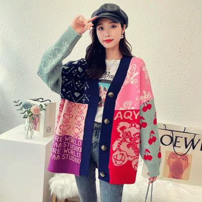 China jacquard finished casual women's cardigan oem wholesale design unisex women's size fashion sweater Anti-wrinkle cardigan sweater for sale