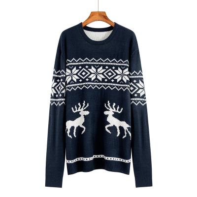 China Black Anti-Wrinkle Round Neck Long Sleeves Knitted Funny Ugly Christmas Jumper Unisex Sweater OEM for sale