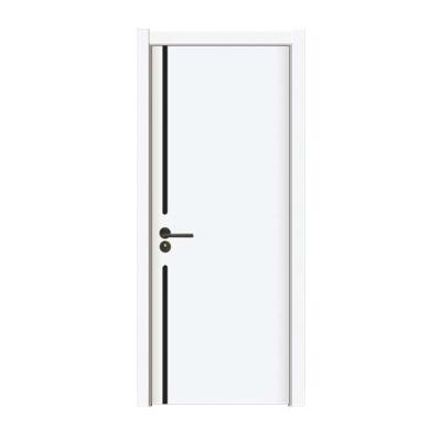 China Waterproof White Primed Wood Door With Flush Line Style Groove Design For Interior Wood Door for sale