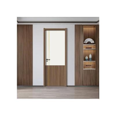 China Sound Insulation New Modern Style High Gloss Wood Grain Melamine Door Skin Panel Mdf 3.2mm Wood Bedroom Door for sale