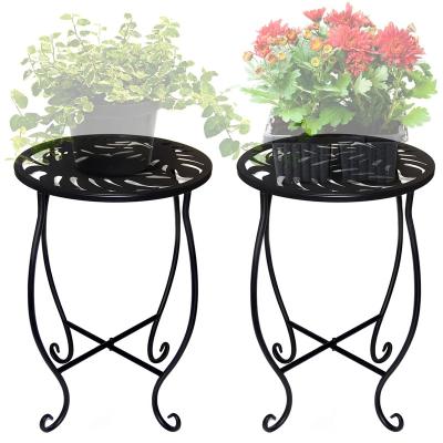 China Minimalist Turtleback Shape Folding Flower Stand Black Plant Stand Flower Stands for sale