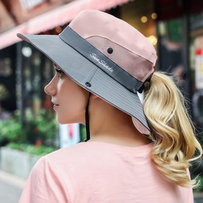 China Character Summer Sun Hat For Wide Bucket Hat Women Sun Protection Brim Outdoor Fisherman Hat for sale