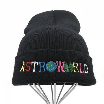 China COMMON Winter Knitted Beanies Hat 2020 Astroworld Ski Warm Unisex Skullies Knit Hat Embroidery Beanie Hat for sale