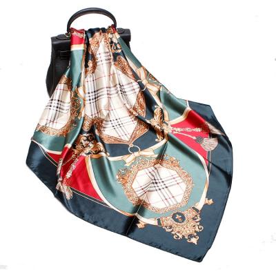 China Square Square Printing Silk Scarf For Women 90*90cm Shawls And Wraps for sale