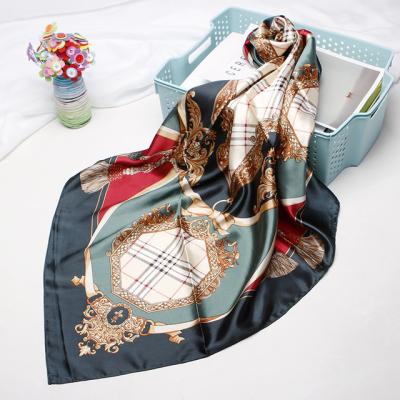 China 2020 Square Women Satin Scarf Wholesale 90*90cm Square Shawls And Wraps Chiffon Chiffon for sale