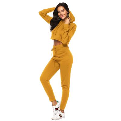 China Latest Style Solid Long Sleeve Women's Clothing Breathable Women's Tracksuit Suits Two Piece Set 2021 for sale