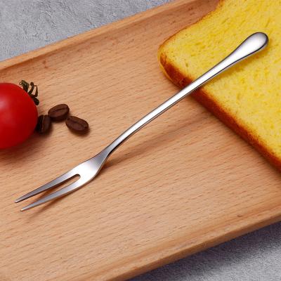 China Wholesale Cheap Metal Stainless Steel Long Metal Handle Salad Gold Fruit Fork for sale