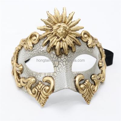 China Hand drawing by top workers disguise Rome carnival mask for men/women wholesale gold silver copper slit mask for sale