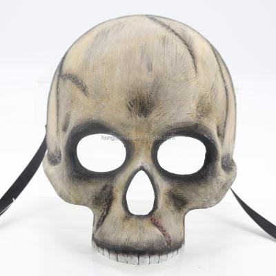 China Plastic Mask & Hot Selling Hand Painted Skull Elestic Band Horror Amazon Mask Elestic Band Halloween Masquerade Scary Ribbon Link Or Mask Wholesale Mask for sale