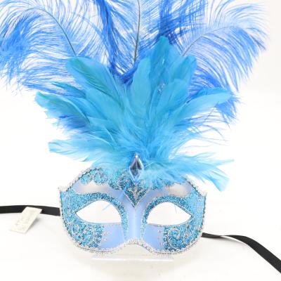 China Plastic Mask & Hot Vendor Bling Party Ball Mask Feather Ribbon Tie Masquerade Mask High Quality Plastic Lightweight Hand Painted Mask for sale