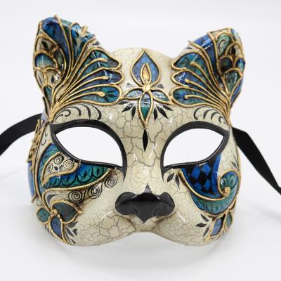 China Plastic & Robbon Link or Band Party Venetian Mask A201307B Cat Party Mask Plastic Elestic Masquerade for sale