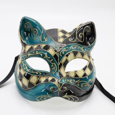 China A201298H Cat Party Mask Plastic Masquerade Party Plastic Venetian Mask for sale