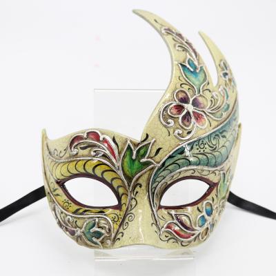 China Plastic Mask & ribbon tie or new elestic strip style venice carnival party masks half moon bird style masks for holiday and masquerade balls for sale