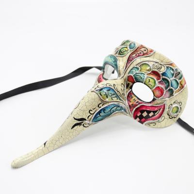 China Plastic Mask & ribbon tie or band A201564A long elestic venetian nose mask party masquerade mask for sale