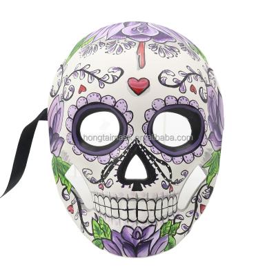 China Plastic Mask & Ribbon Tie or Elestic Band DOD 1019 Hot Sellers DOD Costume Assessories Hand Painted Skull Masquerade Mask For Day Of The Dead RTS Masks On Sales Events for sale