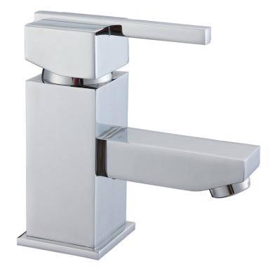 China Modern Square Basin Tap Faucets Brass For Under Counter Basin , Single Hole Chain Hotel Taps for sale